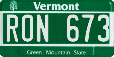 VT license plate RON673