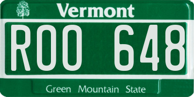VT license plate ROO648