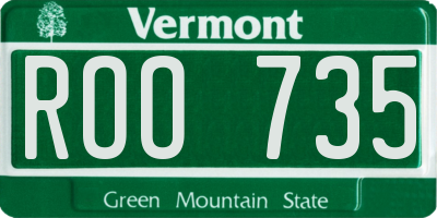 VT license plate ROO735