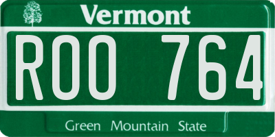VT license plate ROO764