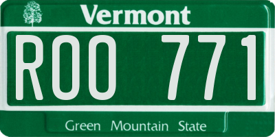 VT license plate ROO771