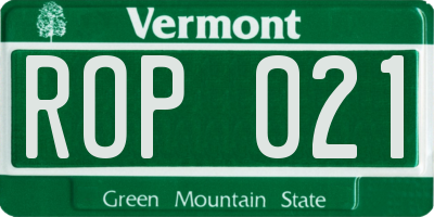 VT license plate ROP021