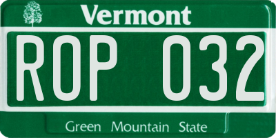 VT license plate ROP032