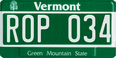 VT license plate ROP034