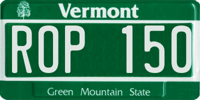 VT license plate ROP150