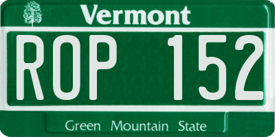 VT license plate ROP152