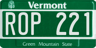 VT license plate ROP221