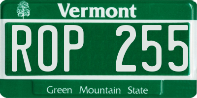 VT license plate ROP255