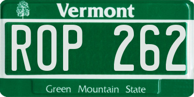 VT license plate ROP262