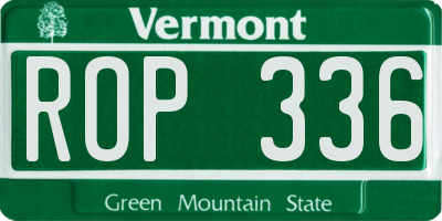 VT license plate ROP336