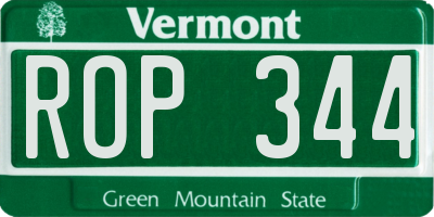 VT license plate ROP344