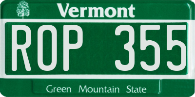 VT license plate ROP355
