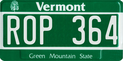 VT license plate ROP364