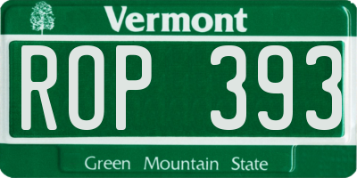VT license plate ROP393