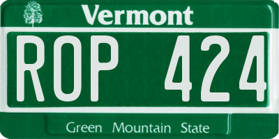 VT license plate ROP424