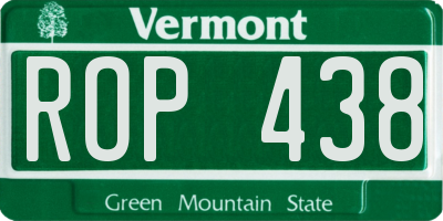 VT license plate ROP438