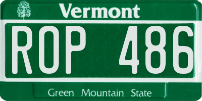 VT license plate ROP486