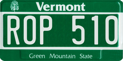 VT license plate ROP510