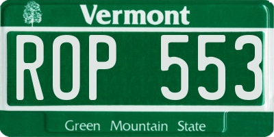VT license plate ROP553