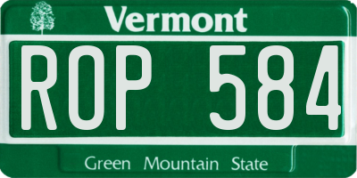 VT license plate ROP584