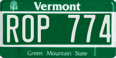 VT license plate ROP774