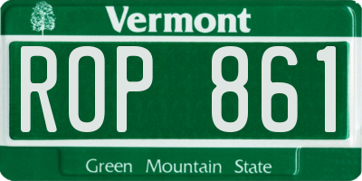 VT license plate ROP861
