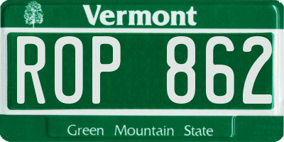 VT license plate ROP862