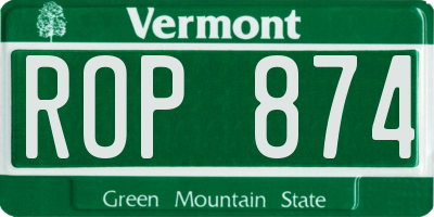VT license plate ROP874