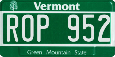 VT license plate ROP952