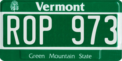 VT license plate ROP973