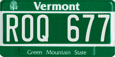 VT license plate ROQ677