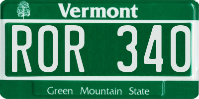 VT license plate ROR340