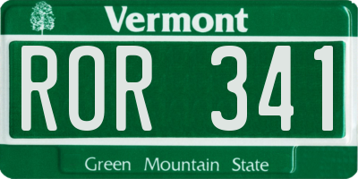 VT license plate ROR341