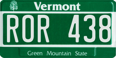 VT license plate ROR438