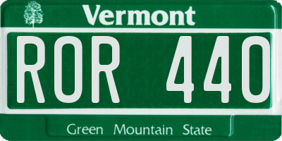 VT license plate ROR440