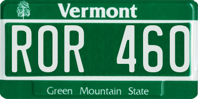 VT license plate ROR460