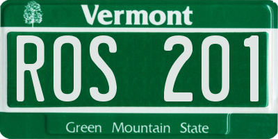 VT license plate ROS201