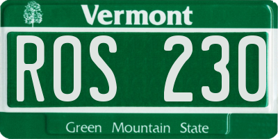 VT license plate ROS230