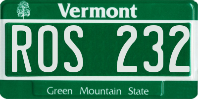VT license plate ROS232