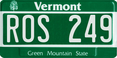VT license plate ROS249