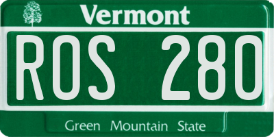 VT license plate ROS280