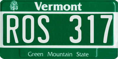 VT license plate ROS317