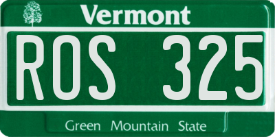 VT license plate ROS325