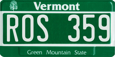 VT license plate ROS359