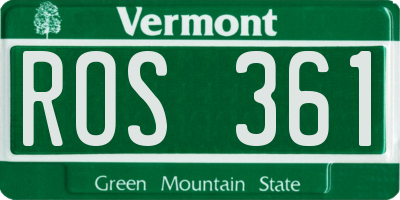 VT license plate ROS361