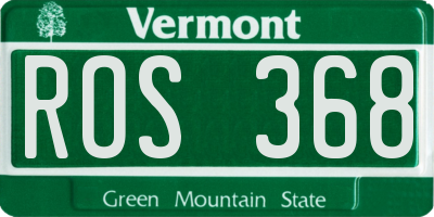 VT license plate ROS368
