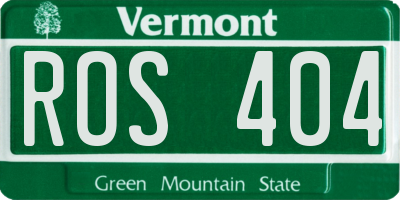 VT license plate ROS404