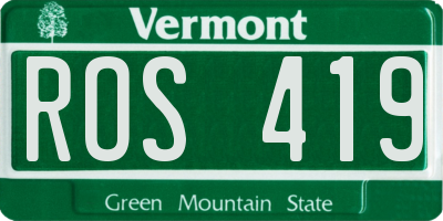 VT license plate ROS419
