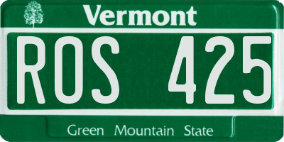 VT license plate ROS425