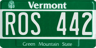 VT license plate ROS442